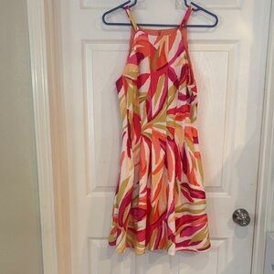 Vince Camuto Pink and Orange Sleeveless Dress